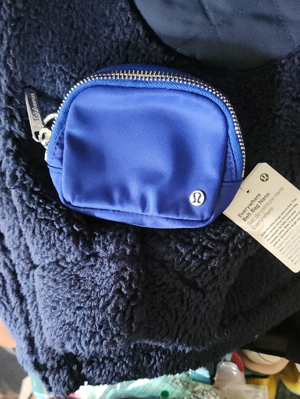 lululemon athletica small zip coin pouch in royal blue